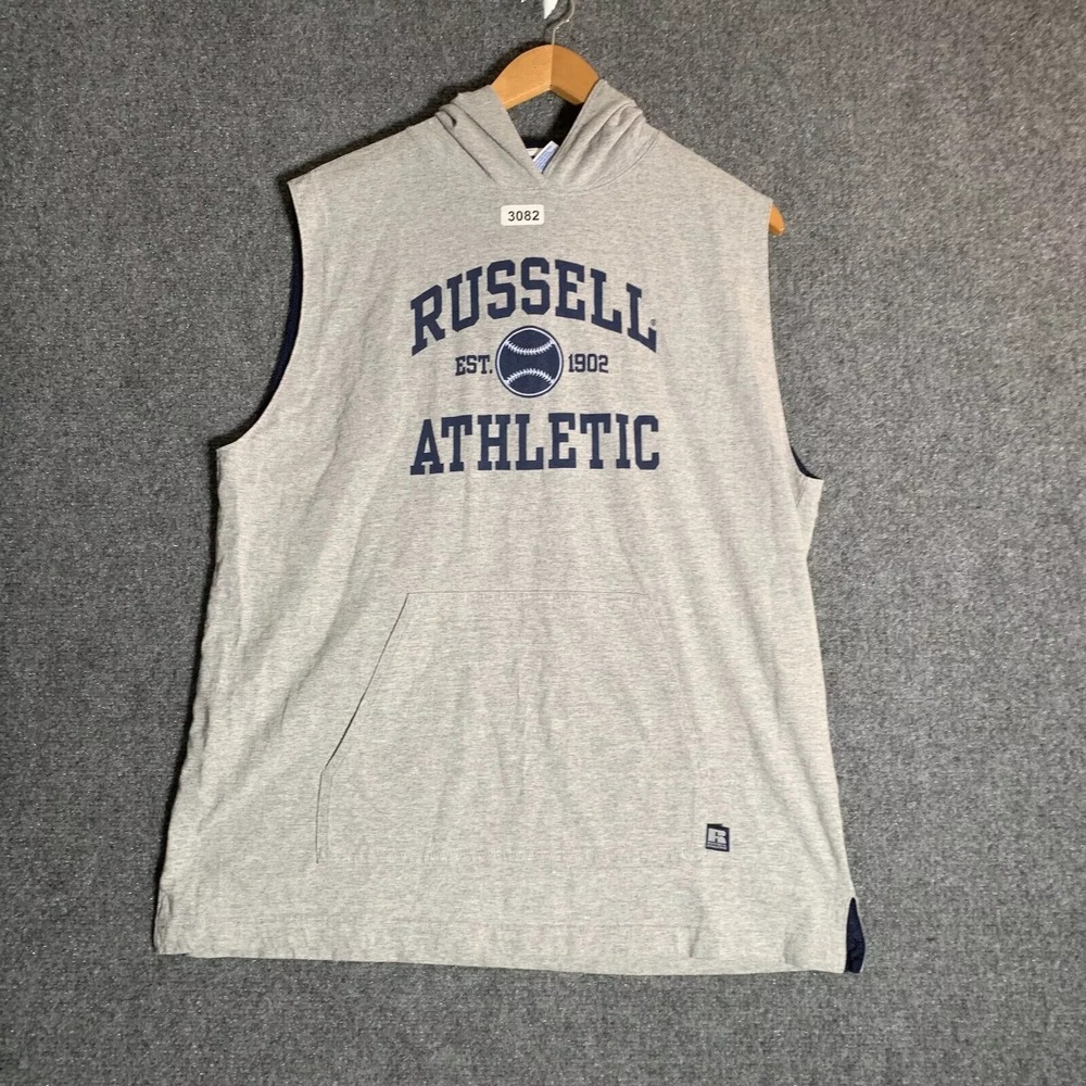 Vintage Russell Athletic Shirt Youth Size Extra Large Grey Sleeveless Boy's 90S